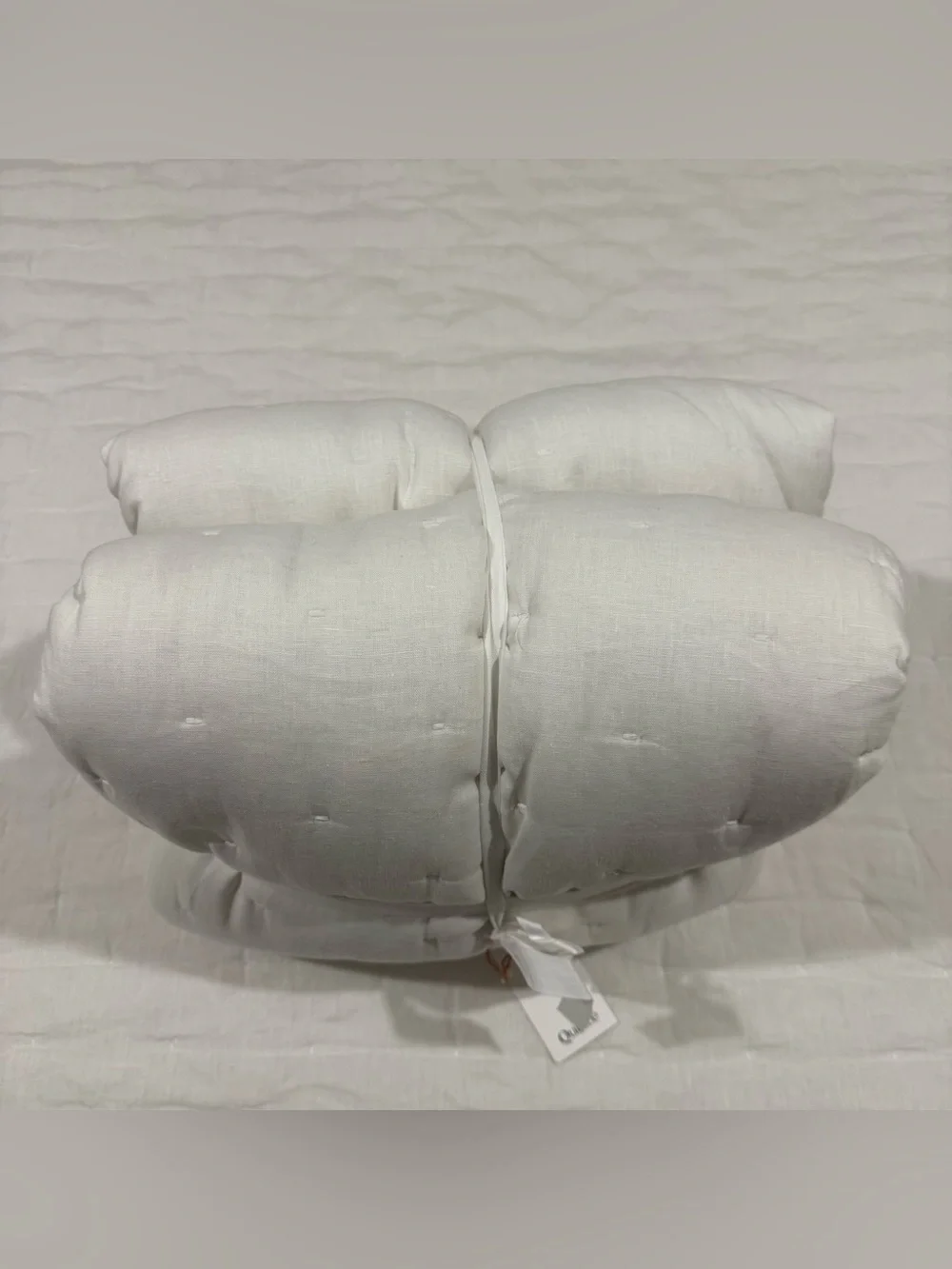 New Quince European Linen Dream Quilt Twin $144 White